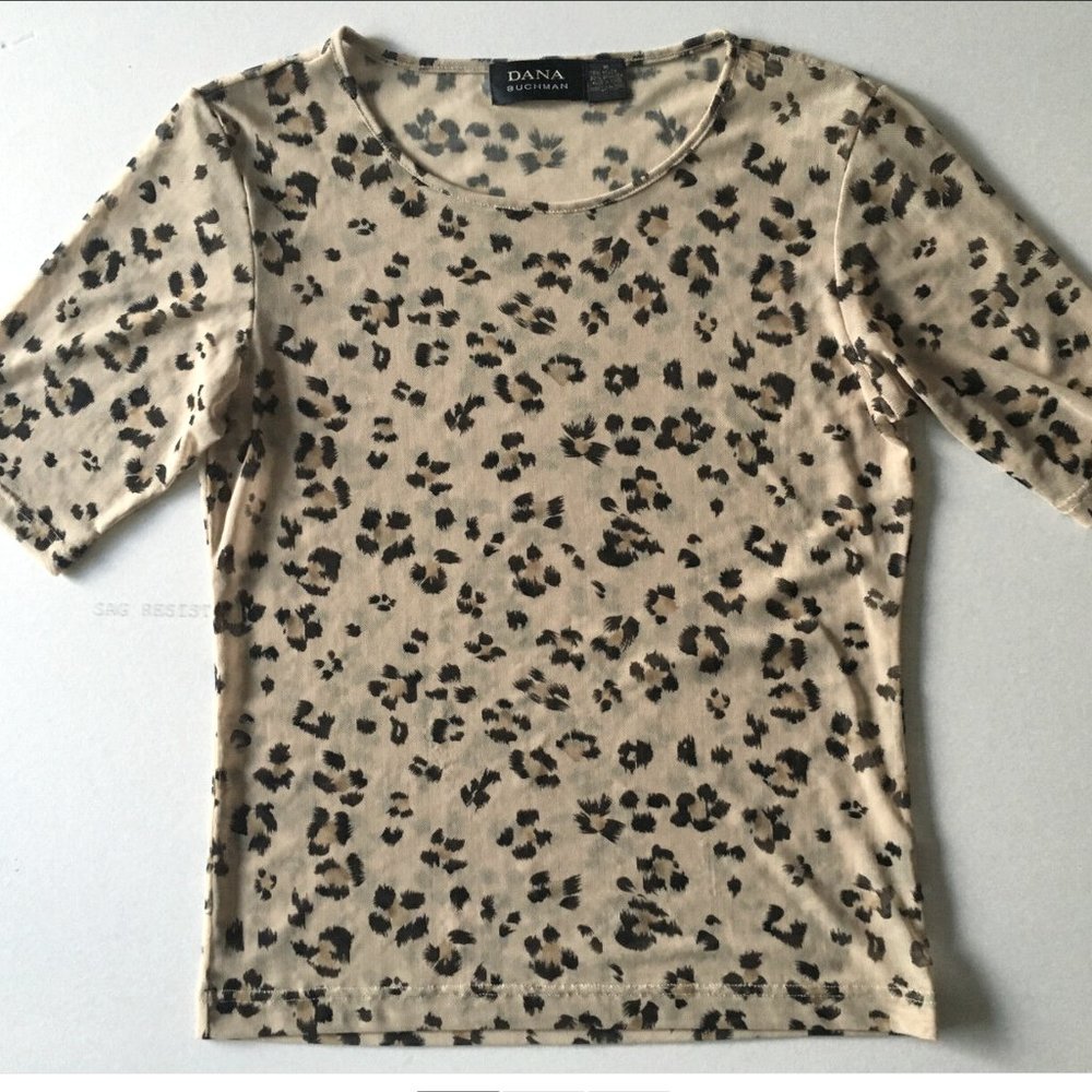 Dana Buchman Leopard Top Medium